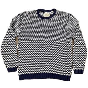Jack Wills Knit Sweater Cotton Blue White Stripe Large Men’s Coastal Fisherman